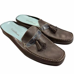 Cole Haan Brown Leather Tassel Loafer Mules Women’s 9.5B Slip On